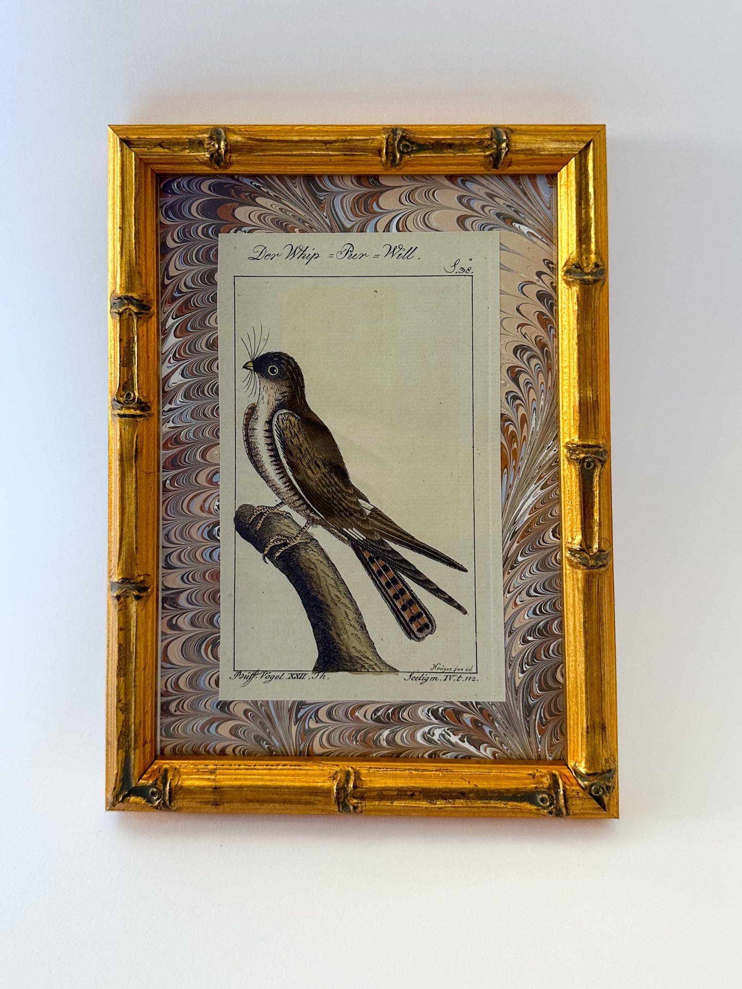 Birdie 2 Antique: Print on Original Marble Artwork