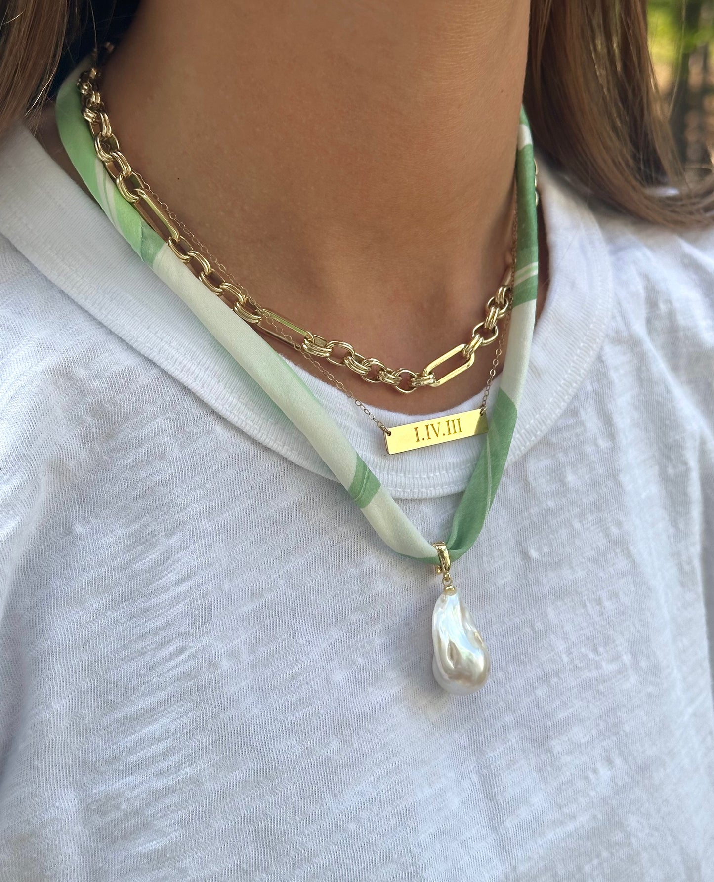 Lime Green on green silk tie necklace