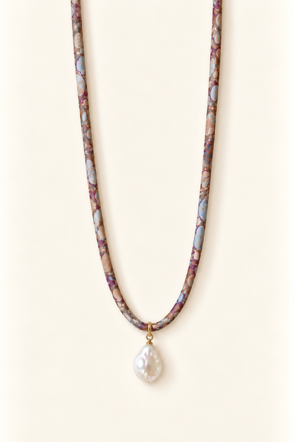 Brown, Powder blue, Plum & Taupe silk tie necklace